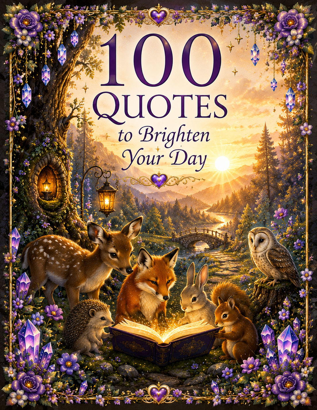 Cover of the inspirational book '100 Quotes to Brighten Your Day' featuring a cheerful yellow background with a sunburst design and bold black text. The cover includes a small illustration of a smiling sun and is designed to convey positivity, encouragement, and uplifting messages for readers seeking daily inspiration.